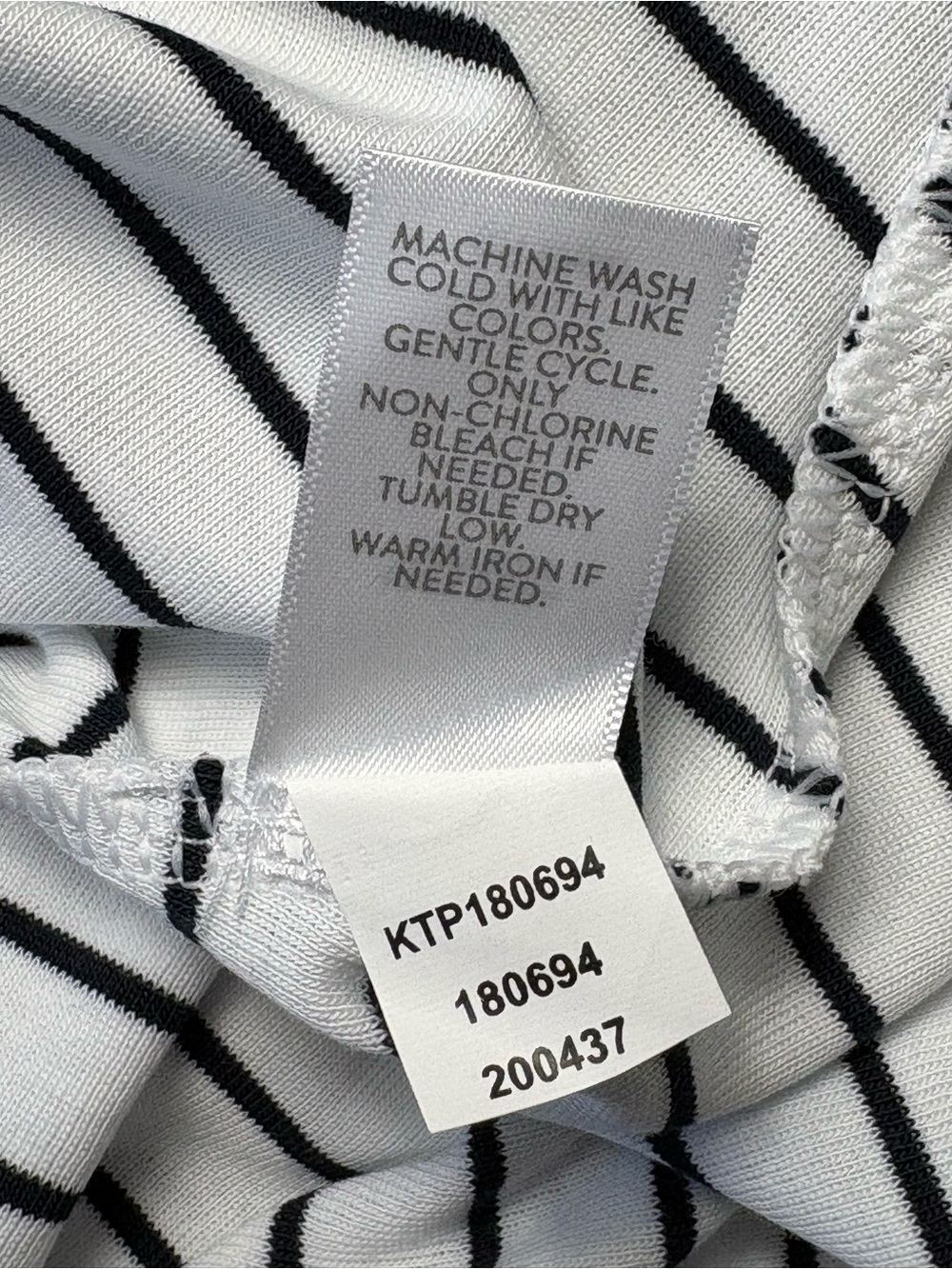 NWT J Jill Pima Cotton 3/4 Sleeve V-Neck Striped Tee Top White Midnight Blue 4X - Picture 8 of 9